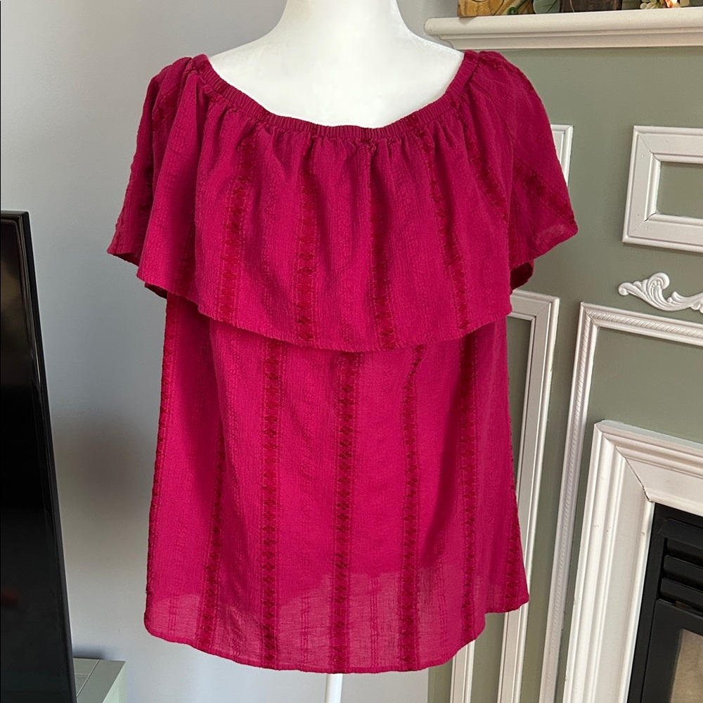 Style & Co. Women's Off-Shoulder Ruffle Top - Pink